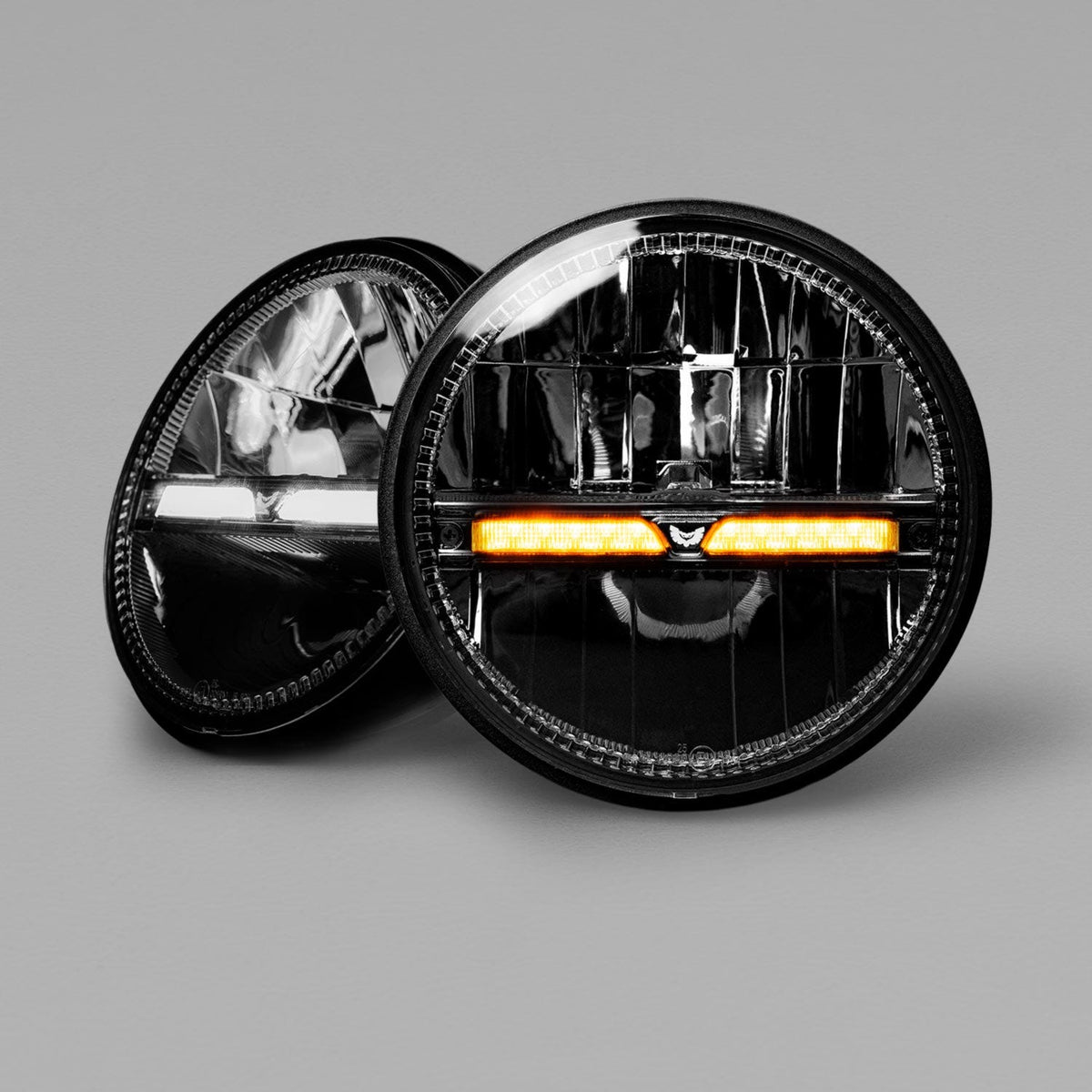 7' Homage Black Indicator 5700K LED Headlight Pair
