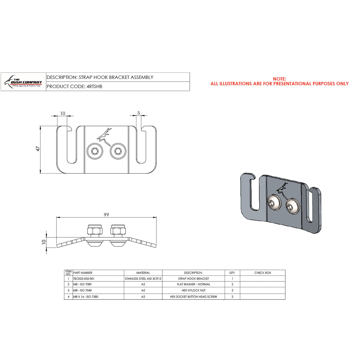Strap Hook Bracket
