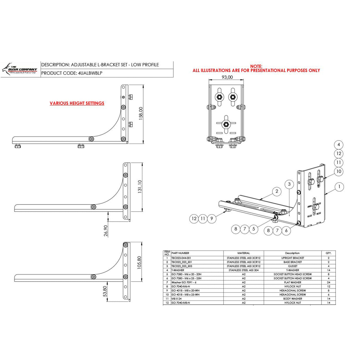 Low Profile L Bracket