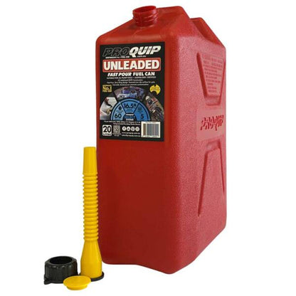 20L Plastic Fast Pour Fuel Can – Unleaded Red Jerry Can