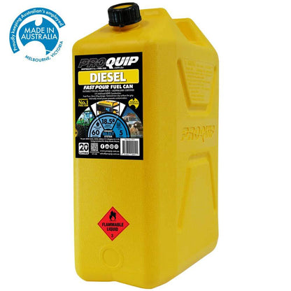 20L Plastic Fast Pour Fuel Can – Diesel Yellow Jerry Can