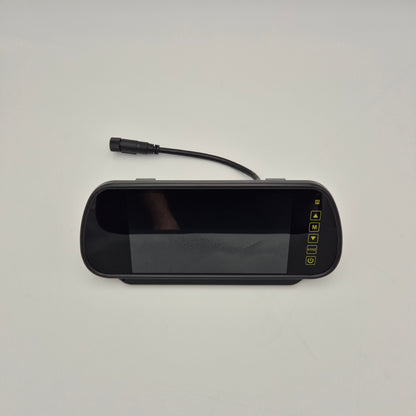2‑Channel Rear View Mirror Mounted Monitor with Dual Rear Cameras