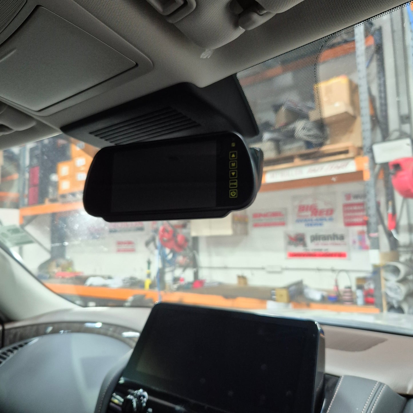 2‑Channel Rear View Mirror Mounted Monitor with Dual Rear Cameras