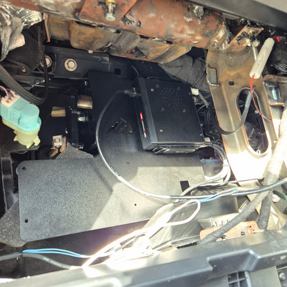F-350 behind glovebox UHF mount
