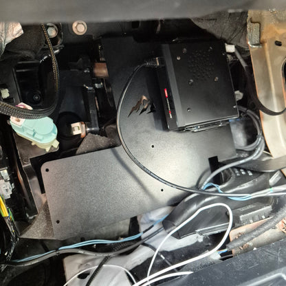 F-350 behind glovebox UHF mount