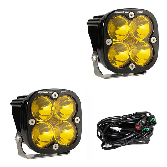 Squadron Pro Black LED Auxiliary Light Pod Pair - Amber- Spot