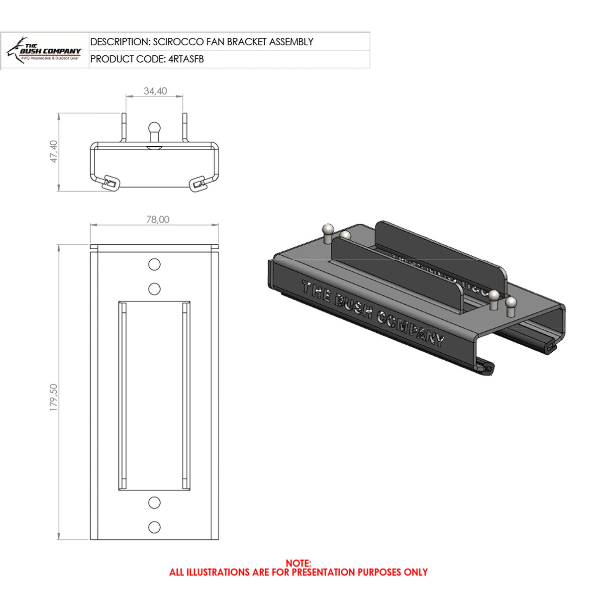 Sirocco 12V Fan Bracket