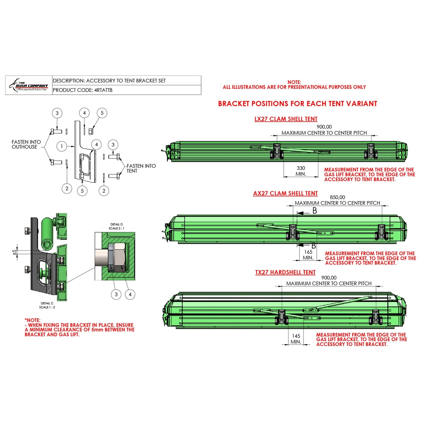 Accessory To Tent Bracket Set - Outhouse