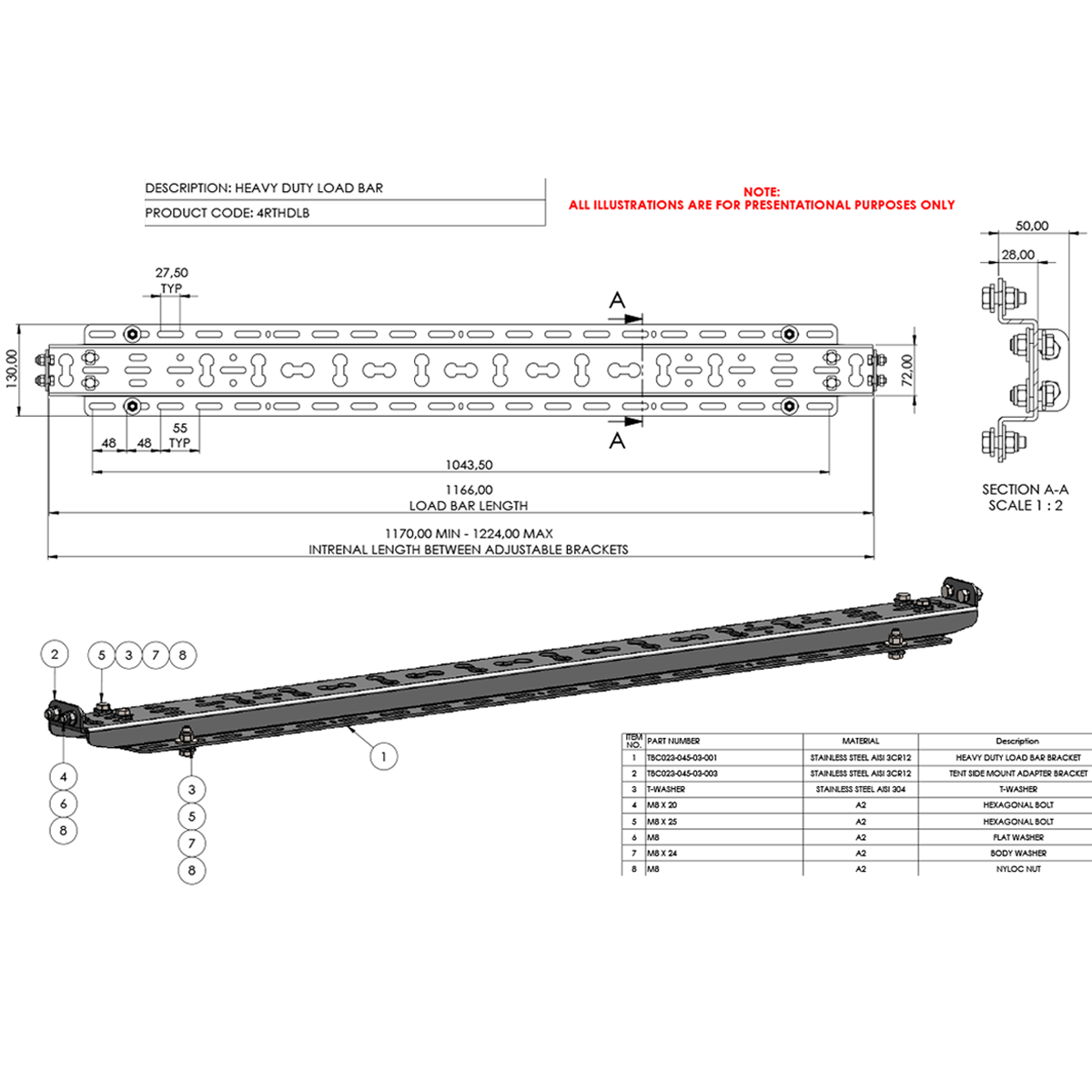 Heavy Duty Load Bar