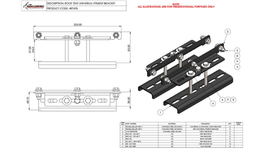 Rooftop Tent Universal Fitment Set