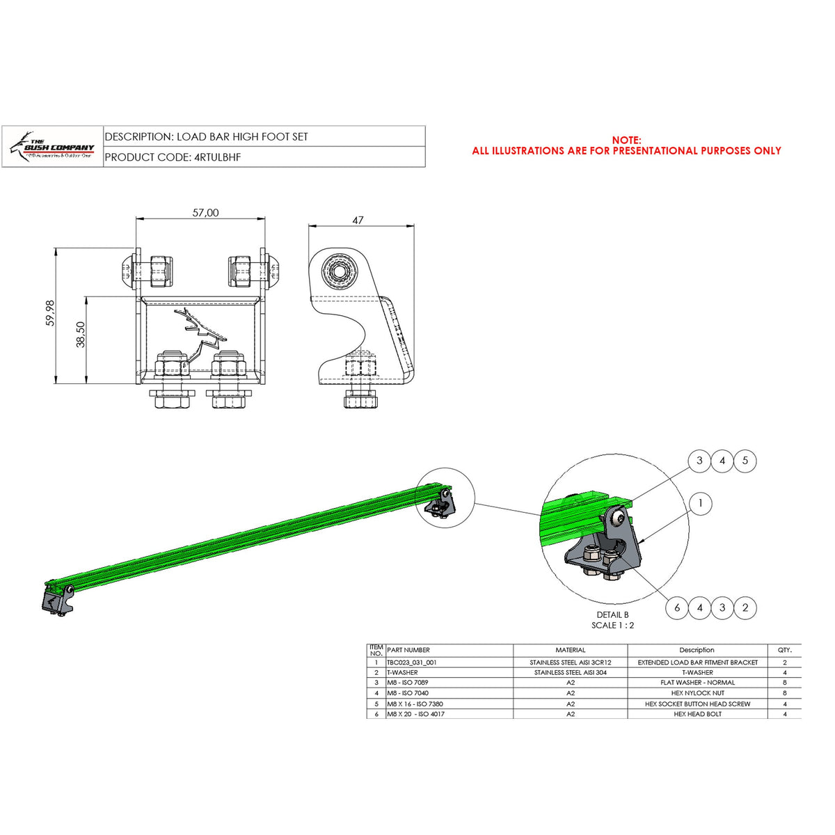 Load Bar High Foot Mount