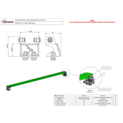 Load Bar High Foot Mount