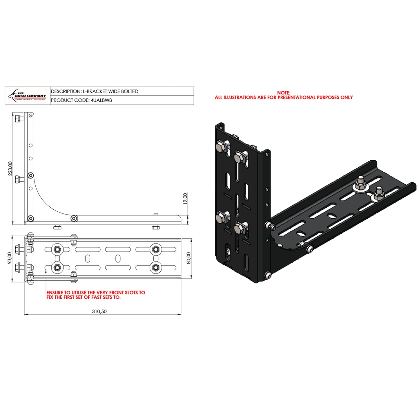 Heavy Duty L Bracket – Stainless Steel Awning Mounting Bracket