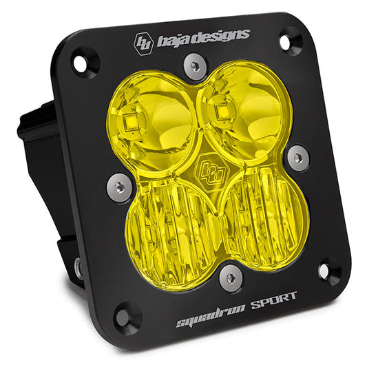 Squadron Sport Black Flush Mount LED Auxiliary Light Pod - AMBER-DRIVE COMBO