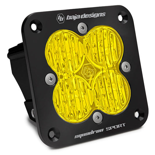 Squadron Sport Black Flush Mount LED Auxiliary Light Pod - AMBER WIDE CORNER