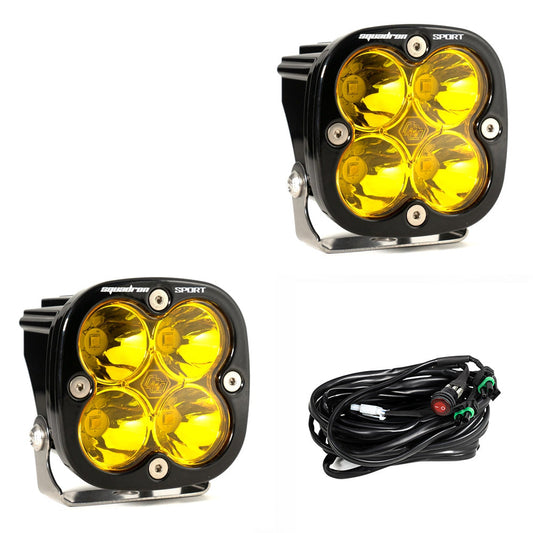 Squadron Sport Black LED Auxiliary Light Pod Pair - Amber- Spot