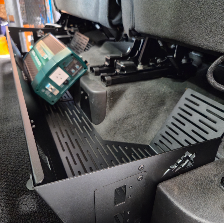 RAM DT 1500 Rear Under‑Seat Storage – Power System Mount & Heavy‑Duty Storage