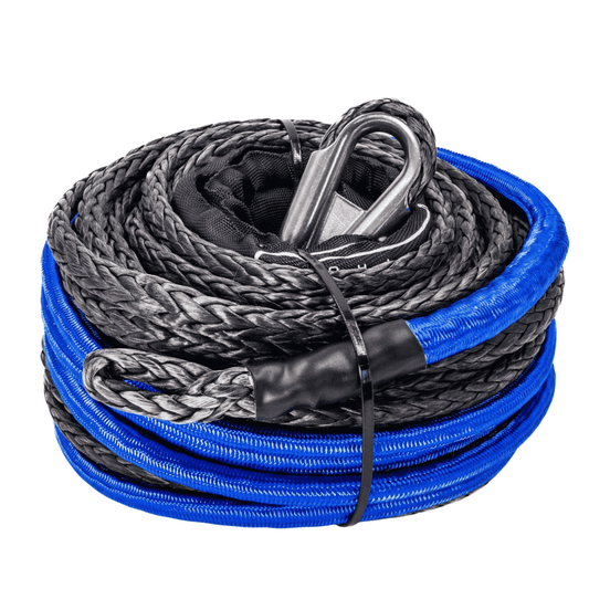 Carbon Winch 12000lb 24m x 10mm Black Winch Rope Replacement