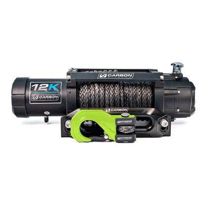 Carbon 12K - 12000lb Winch V3X with MegaPro Hook - 24V
