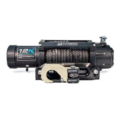 Carbon 12K - 12000lb Winch V3X with MegaPro Hook - 24V