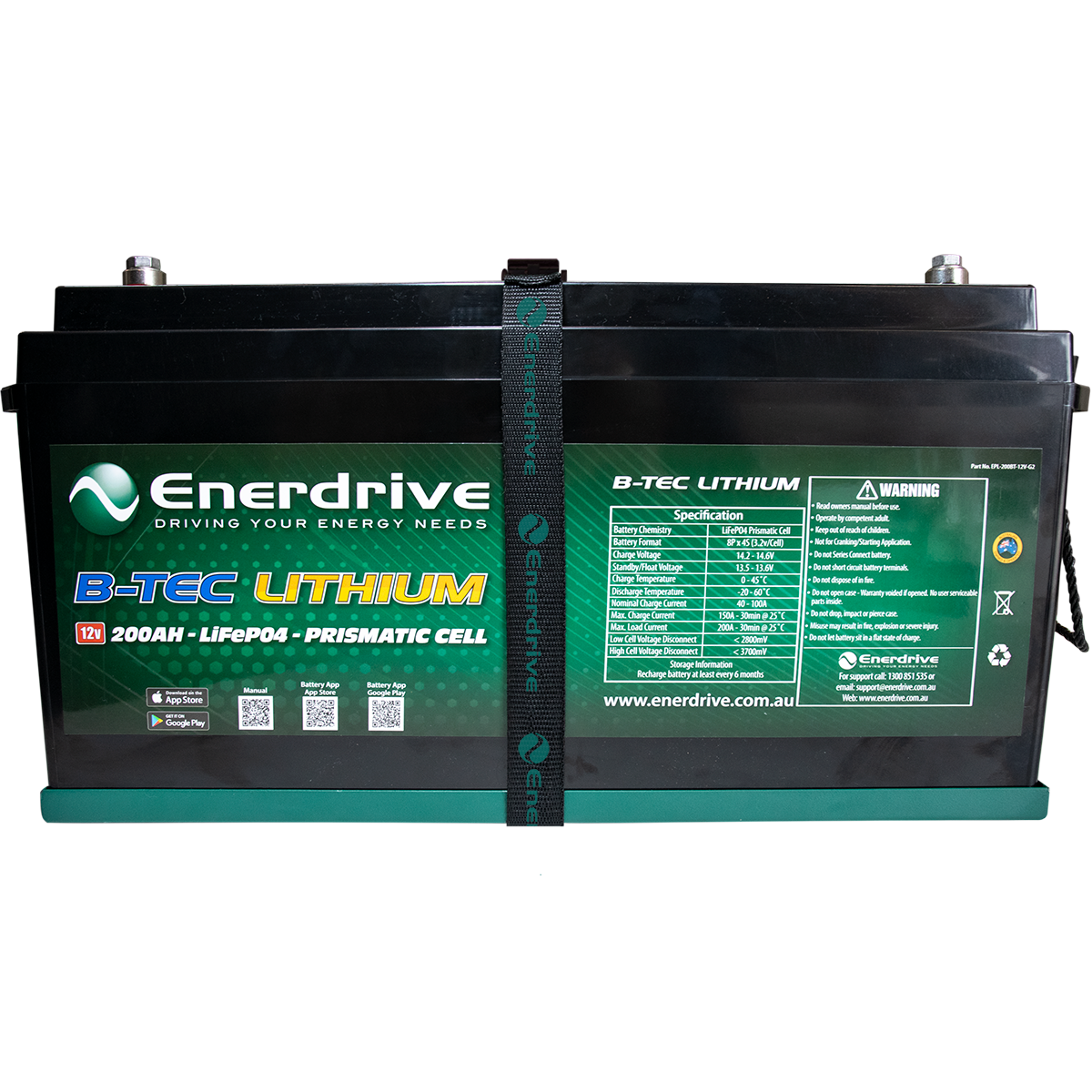Enerdrive B-TEC 12V 200Ah G2 Lithium Battery