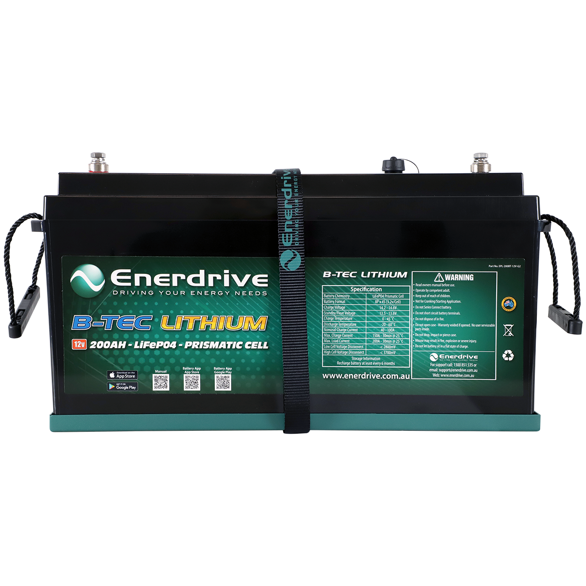 Enerdrive B-TEC 12V 200Ah G2 Lithium Battery