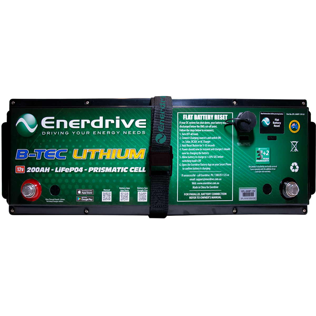 Enerdrive B-TEC 12V 200Ah G2 Lithium Battery