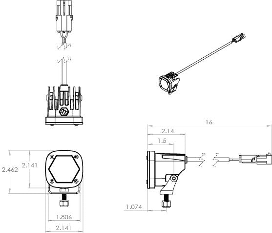 S1 White LED Auxiliary Light Pod Pair - Universal