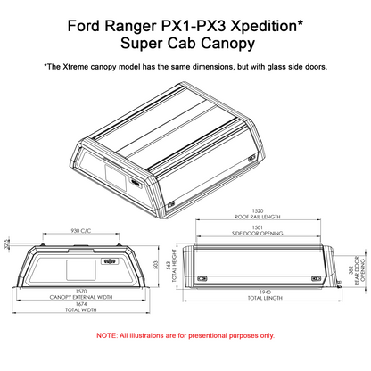 Ford Ranger PX Super Cab Xpedition CapRax Canopy by Rhinoman