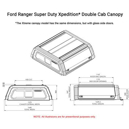 Ford Ranger SUPER DUTY Dual Cab Xtreme CapRax Canopy by Rhinoman