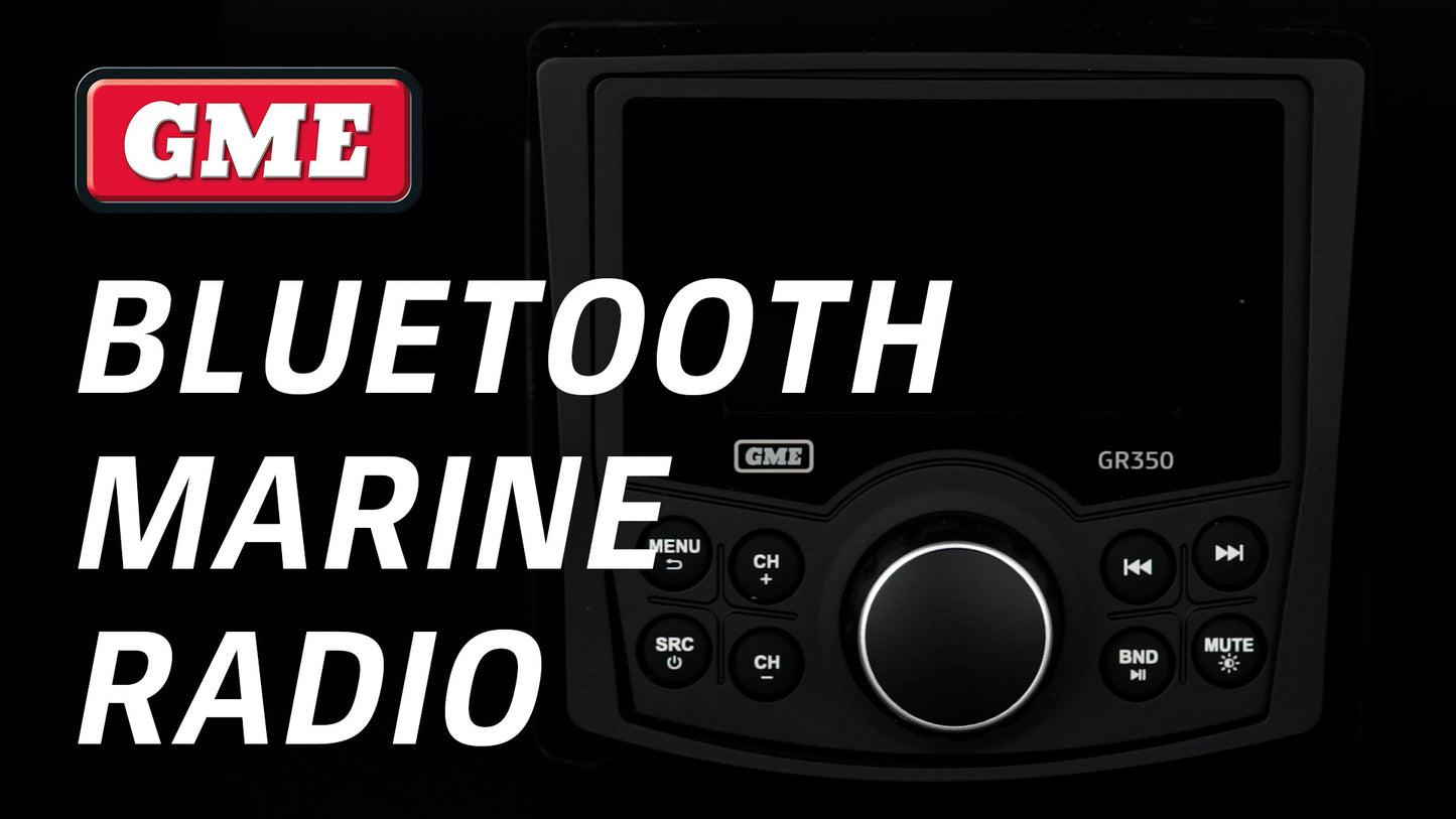 GME GR350BTW AM/FM IP54 Compact Marine Stereo with Bluetooth - White