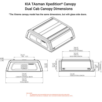 KIA Tasman Dual Cab Xpedition CapRax Canopy by Rhinoman