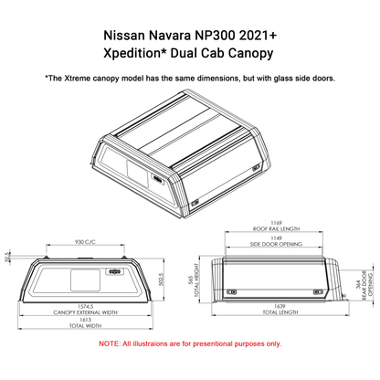 Nissan Navara NP300 2021+ Dual Cab Xpedition CapRax Canopy by Rhinoman