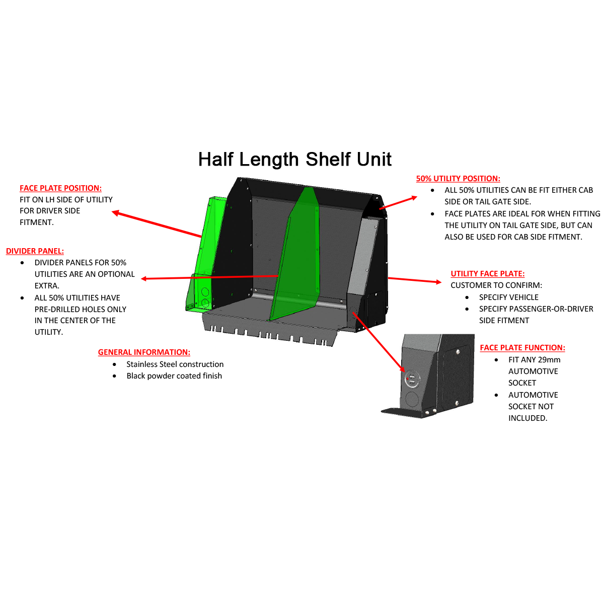 Utility Half Shelf