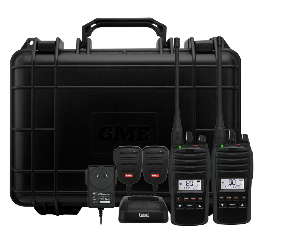 GME TX6600STP 5/1 Watt IP67 UHF CB Handheld Radio-Twin Pack