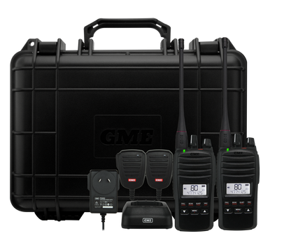 GME TX6600STP 5/1 Watt IP67 UHF CB Handheld Radio-Twin Pack