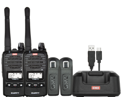 GME TX677TP 2 Watt UHF CB Handheld Radio - Twin Pack