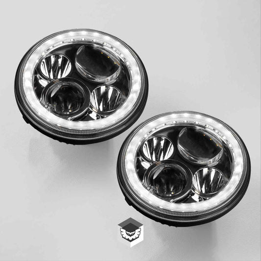 Iris 7 Inch LED Headlight - Chrome (pair)