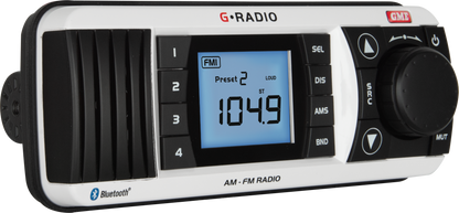 GME GR300BTW AM/FM IP67 Marine Stereo with Bluetooth - White