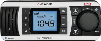 GME GR300BTW AM/FM IP67 Marine Stereo with Bluetooth - White
