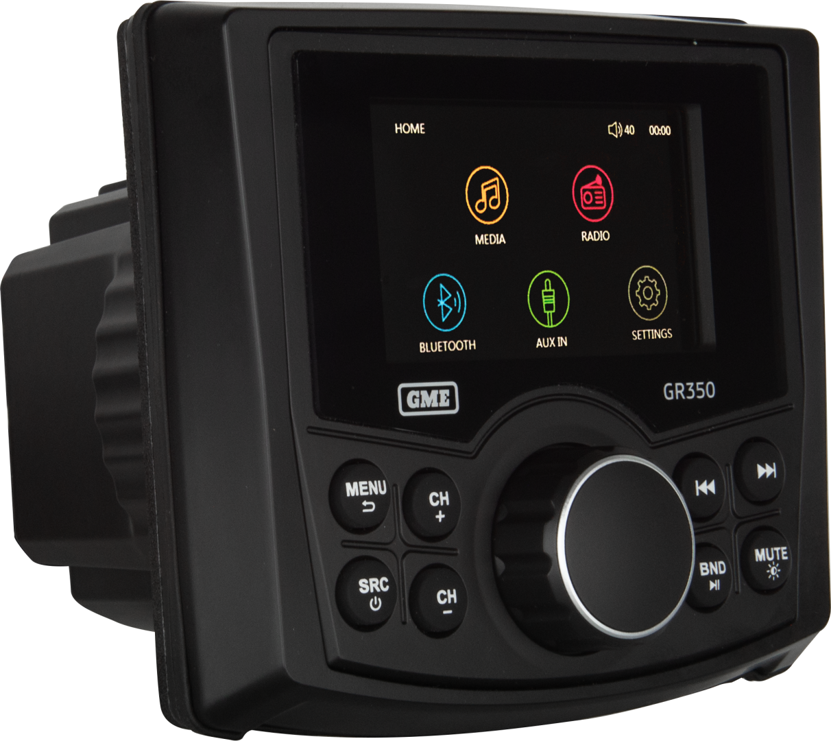 GME GR350BTB AM/FM IP54 Compact Marine Stereo with Bluetooth - Black
