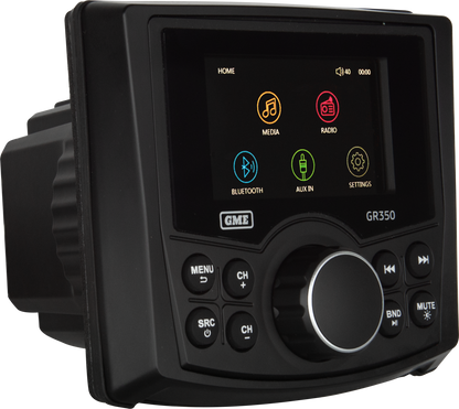 GME GR350BTB AM/FM IP54 Compact Marine Stereo with Bluetooth - Black