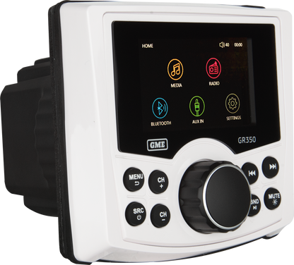 GME GR350BTW AM/FM IP54 Compact Marine Stereo with Bluetooth - White