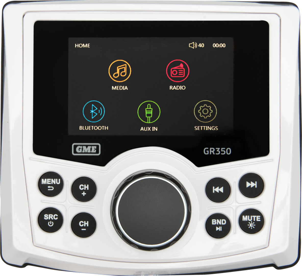 GME GR350BTW AM/FM IP54 Compact Marine Stereo with Bluetooth - White