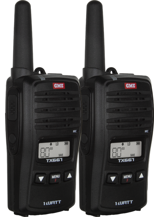 GME TX667TP 1 Watt UHF CB Handheld Radio - Twin Pack