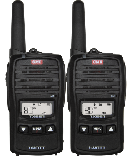 GME TX667TP 1 Watt UHF CB Handheld Radio - Twin Pack