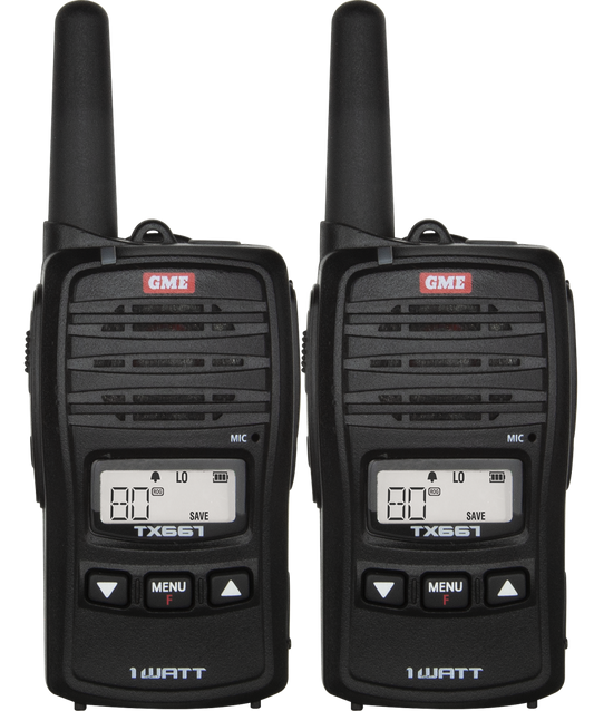 GME TX667TP 1 Watt UHF CB Handheld Radio - Twin Pack