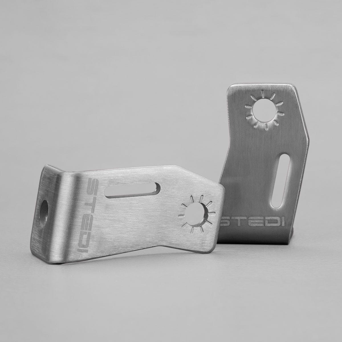 Side Brackets for LED Light Bars Brushed Stainless 59mm Profile