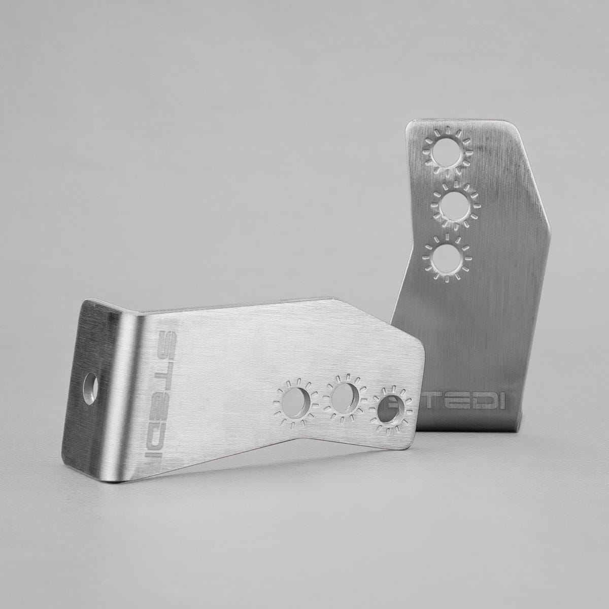 Side Brackets for LED Light Bars Brushed Stainless 95mm Profile