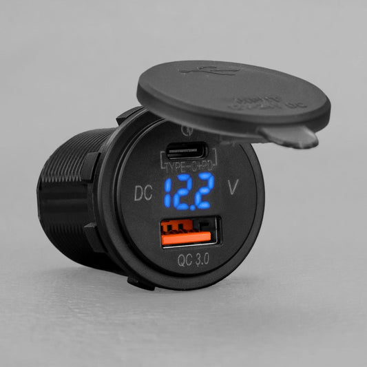 USB C Volt Meter Flush Mount